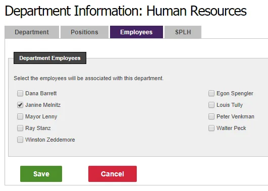 Assign employees to the department
