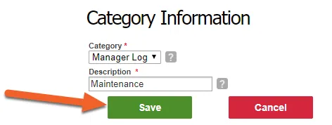 Click Save to save your new category