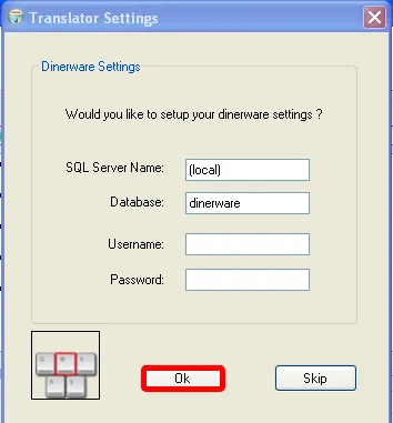 Configure the Dinerware connection settings.