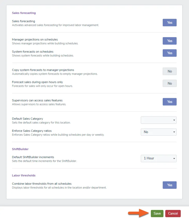 Configure your Sales Options