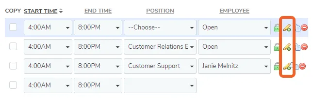 Employee Staffing with Schedule Templates