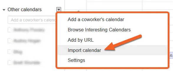 Import the file into Google Calendar.