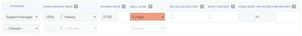 Select a skill level (optional)