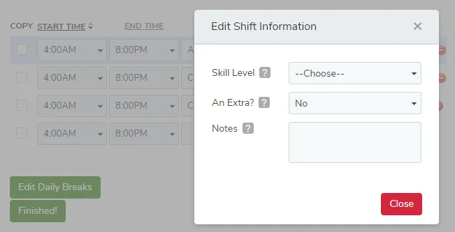 Employee Staffing with Schedule Templates