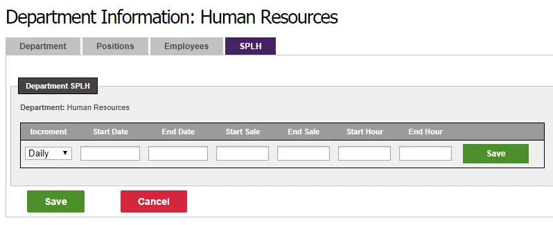 (Optional) Set the department’s SPLH rules