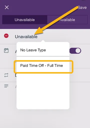 Requesting time off using a leave policy