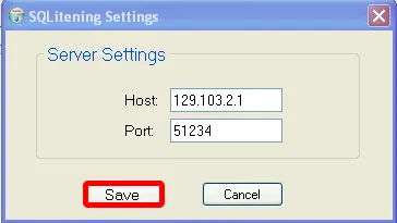 Save the SQLitening settings.