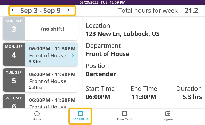Schedule