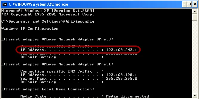 Locate Internal IP Address