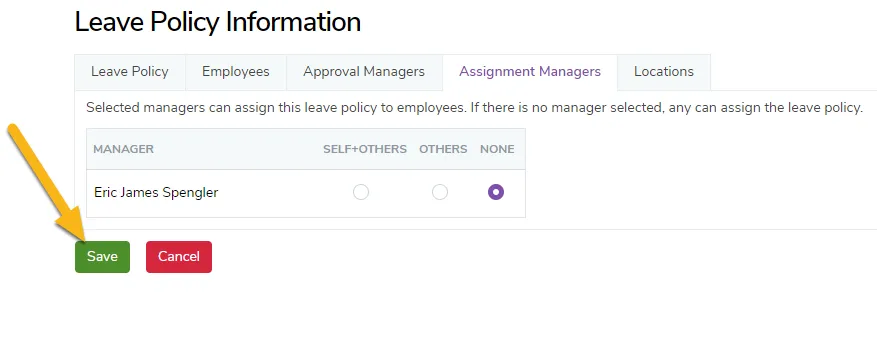 Click Save to save your settings