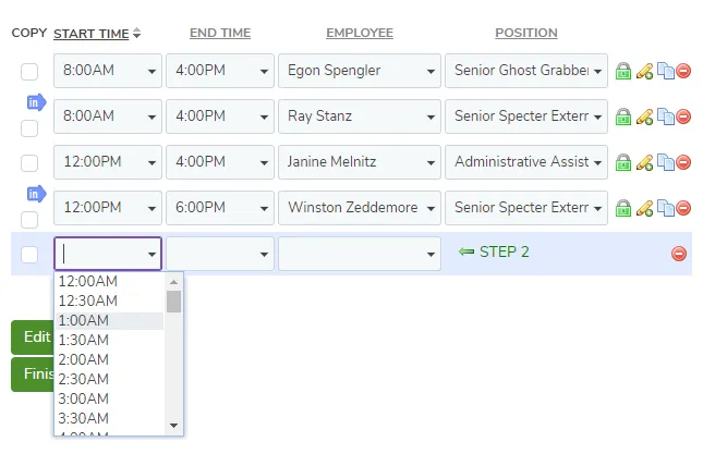 Use the Daily View to Add Shifts to a Day