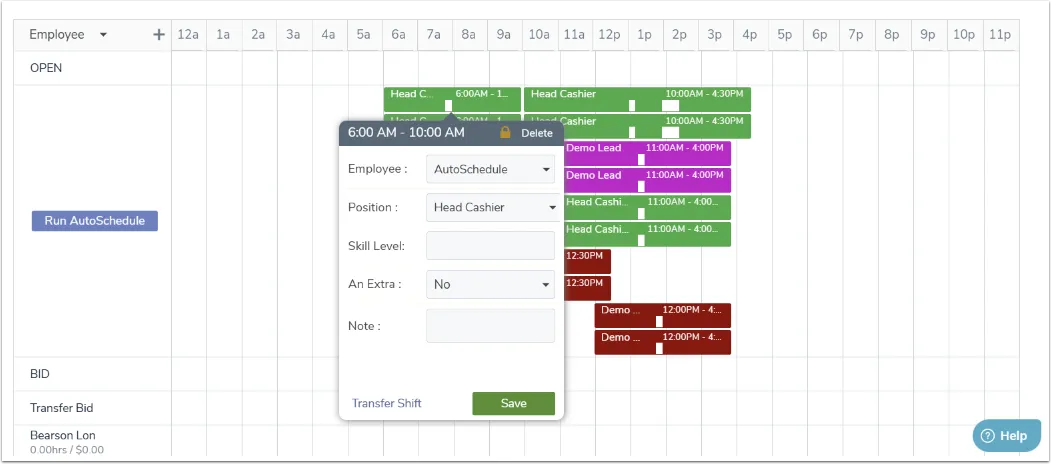 Your shifts are now built!