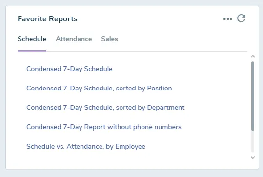 Favorite Reports