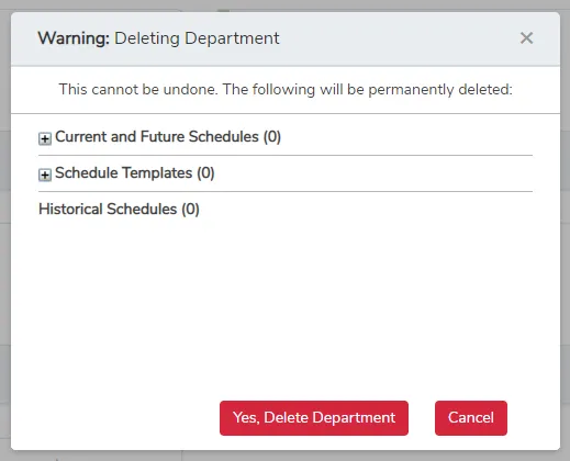 Delete a department