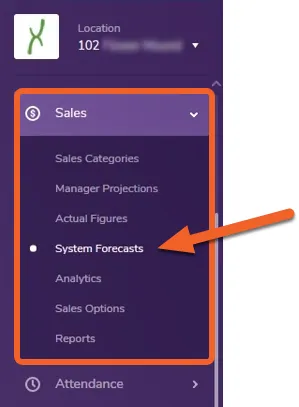 Go to the System Forecasts page under the Sales tab