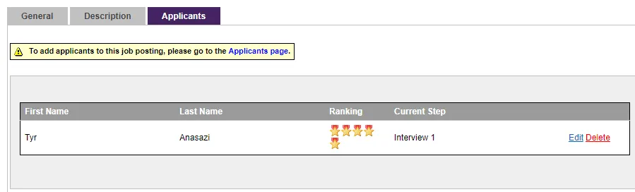 View who’s applied to a job