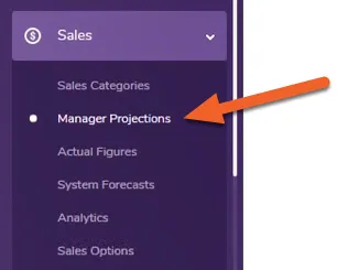 Go to the Manager Projections page