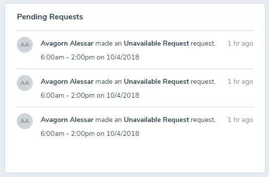 Pending Requests