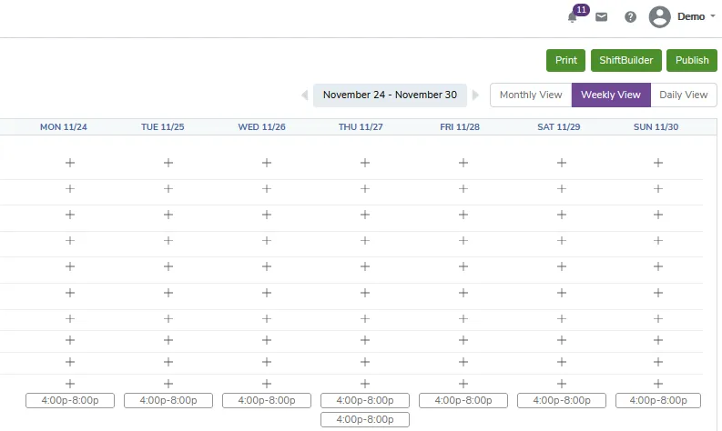 Post the employee schedule to be viewable by employees