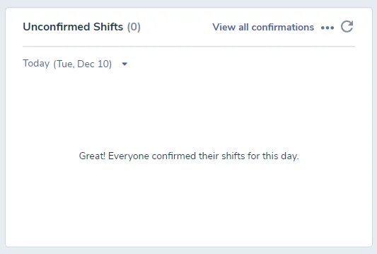 Unconfirmed Shifts