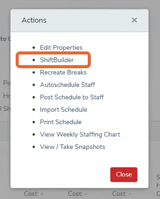 Add a schedule as you normally would
