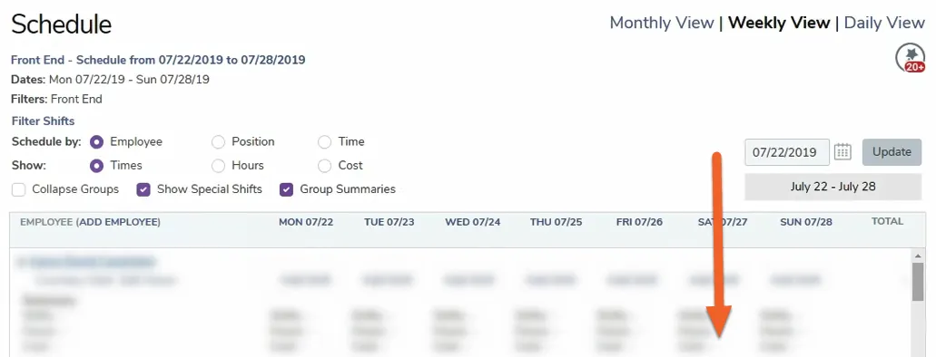 Add a schedule as you normally would